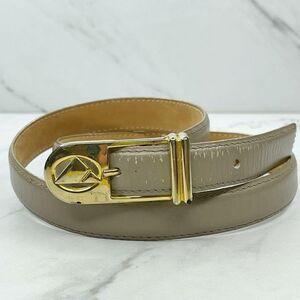 Liz Claiborne Gray Vintage Full Grain Semi Aniline Leather Belt Size Medium M